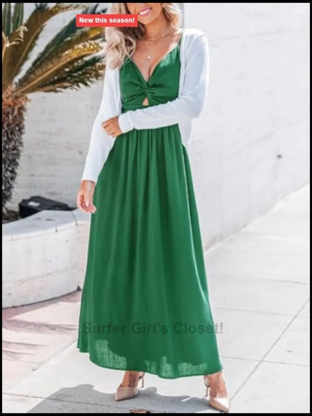 Sleeveless Spaghetti Strap Maxi Dress Pleated Cutout Adjustable Tie Back Rayon
